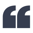 Two dark grey quotation marks on a black background.
